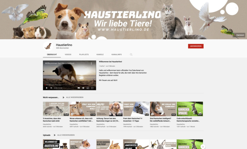 Haustierlino-YouTube-Kanal